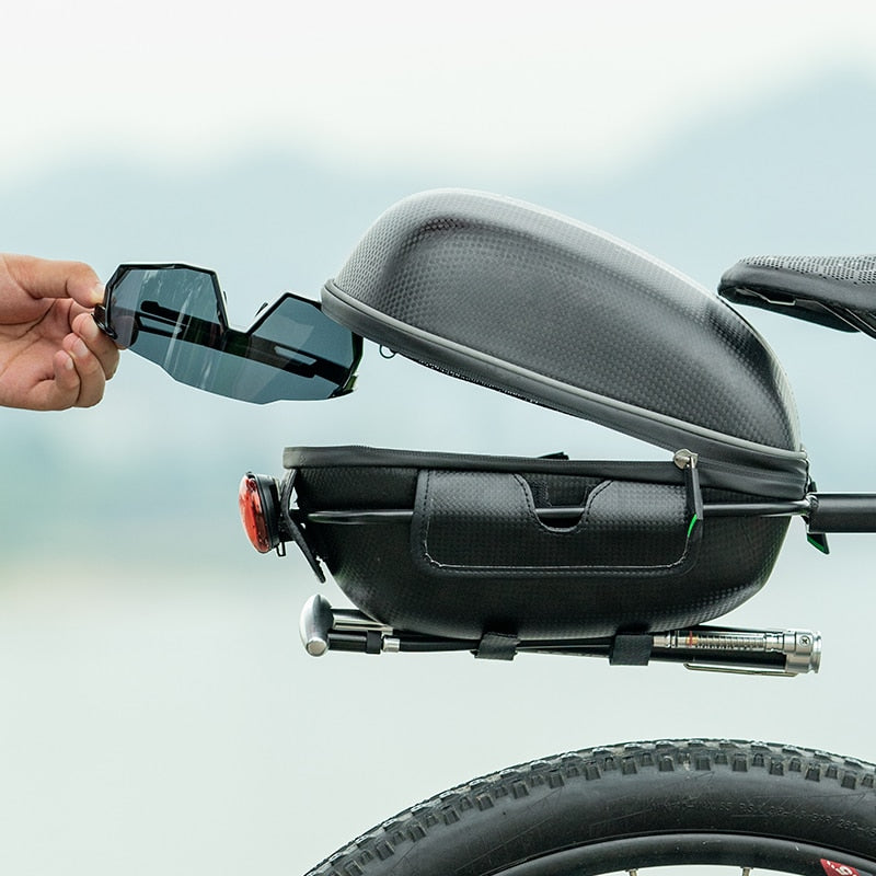 Bike Bag Waterproof Hard Shell Hang Rear Reflective Light Load-Bearing Saddle Bag EVA Large Capacity