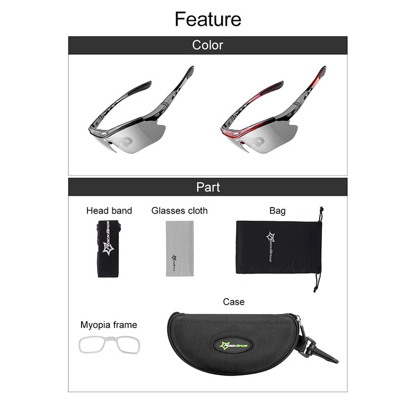 Cycling Glasses Photochromic Bicycle Sports Sunglasses Men Women UV400 MTB Road Bike