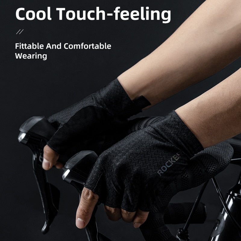 Cycling Gloves Autumn Spring MTB Bike Gloves SBR Pad Half Finger Breathable Shockproof Gloves
