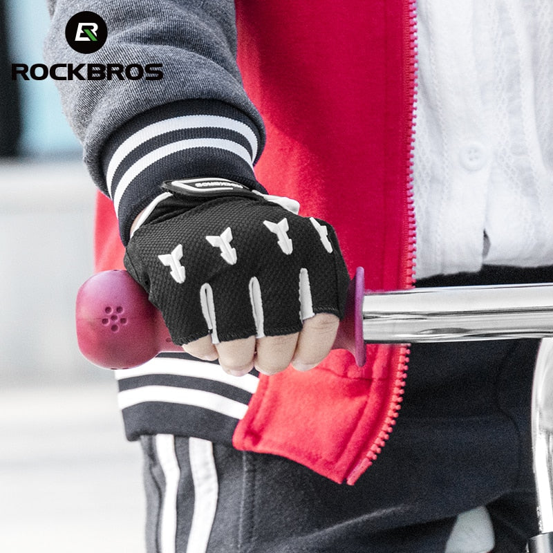 Cycling Gloves for Children Summer Balance Bike Roller Skating Breathable SBR Shockproof Half Gloves