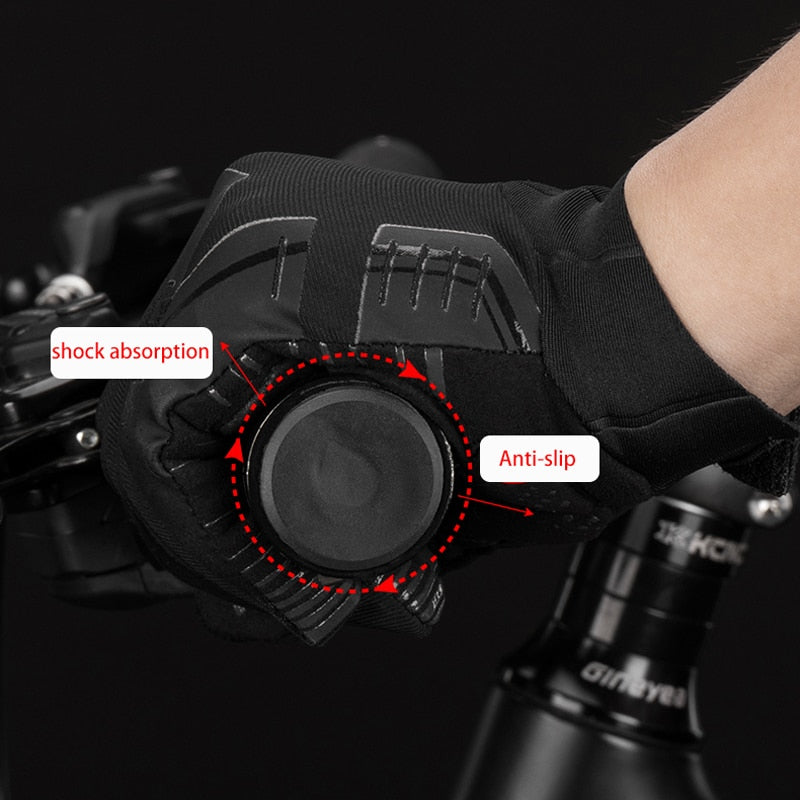 Cycling Gloves Windproof Breathable Full Finger Bike MTB Gloves Anti-slip Shock-absorbing Gloves