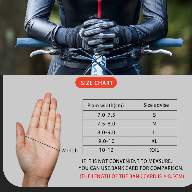 Cycling gloves SBR 6mm Thickened Pad Shockproof Breathable GEL Bike Gloves Full Finger Gloves