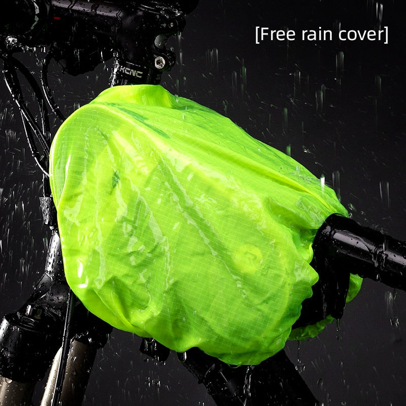 Front Bike Bag Bicycle Pouch Screen Reflective Bicycle Bag Double Zipper Separate Storage Bag