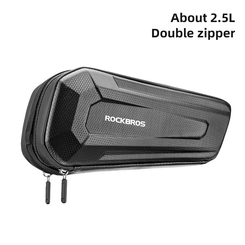 Hard Shell Bicycle Bag Carbon Pattern Waterproof Top Tube Bag Cycling Saddle Bag 1.5L High Capacity