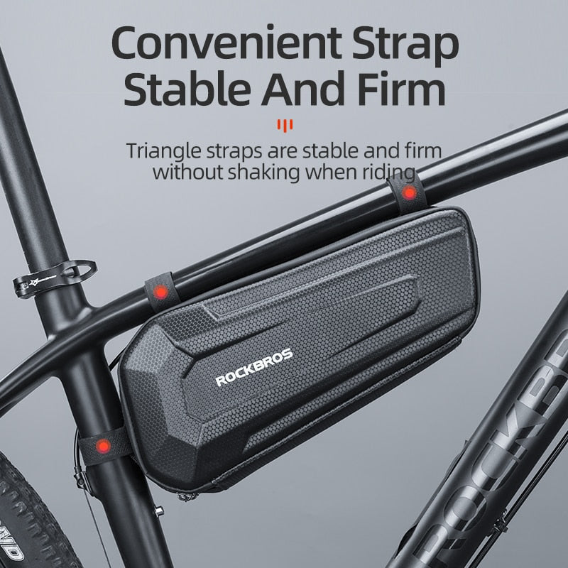 Hard Shell Bicycle Bag Carbon Pattern Waterproof Top Tube Bag Cycling Saddle Bag 1.5L High Capacity