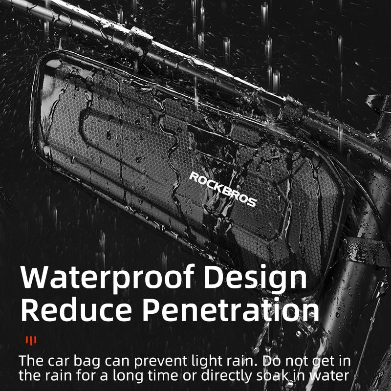 Hard Shell Bicycle Bag Carbon Pattern Waterproof Top Tube Bag Cycling Saddle Bag 1.5L High Capacity