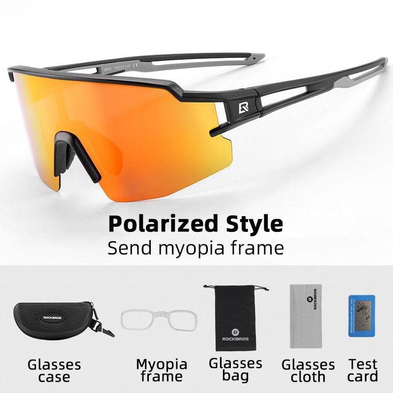 Photochromic Cycling Glasses Polarized Built-in Myopia Frame Sports Sunglasses Men Women