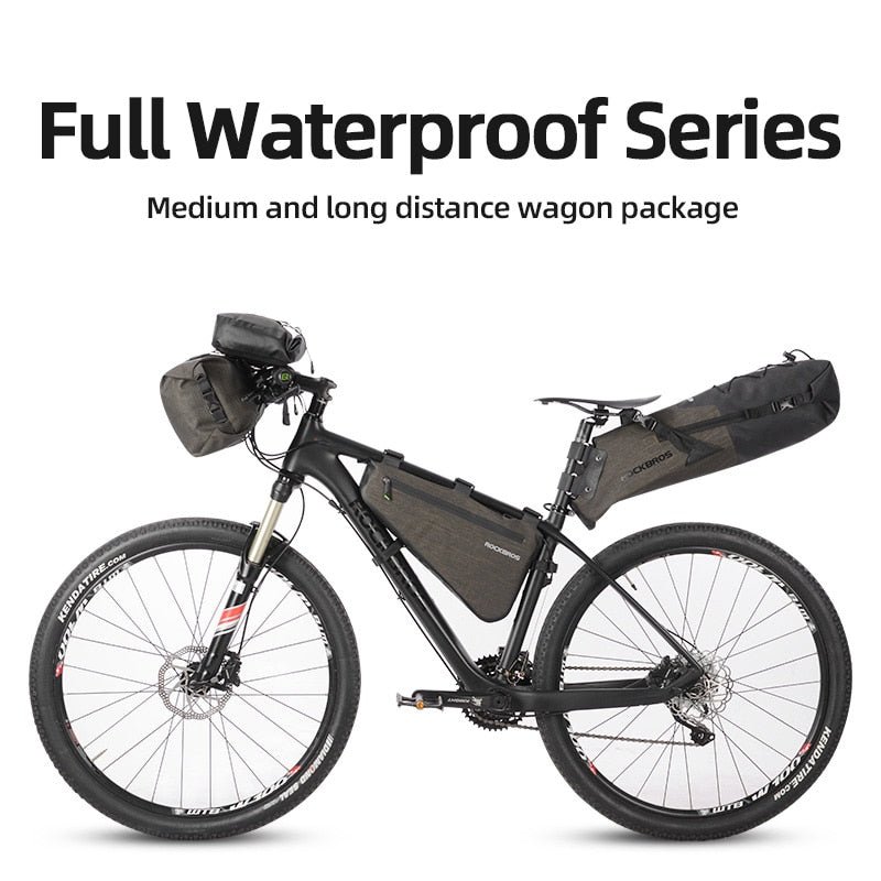 Rainproof Bike Bag Large Capacity MTB Road Frame Bag Triangle Pouch Waterproof Caulking