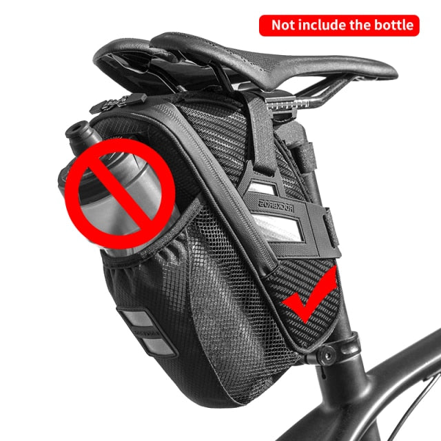 Rainproof Bike Bicycle Rear Bag with Water Bottle Pocket Bicycle Tail Seat Bag Reflective Pouch