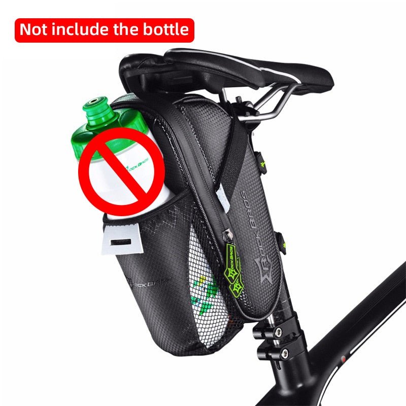 Rainproof Bike Bicycle Rear Bag with Water Bottle Pocket Bicycle Tail Seat Bag Reflective Pouch