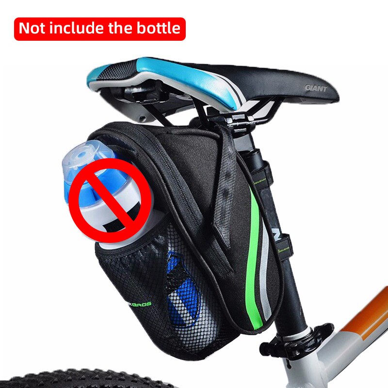 Rainproof Bike Bicycle Rear Bag with Water Bottle Pocket Bicycle Tail Seat Bag Reflective Pouch