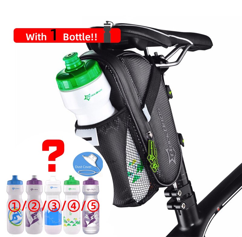 Rainproof Bike Bicycle Rear Bag with Water Bottle Pocket Bicycle Tail Seat Bag Reflective Pouch