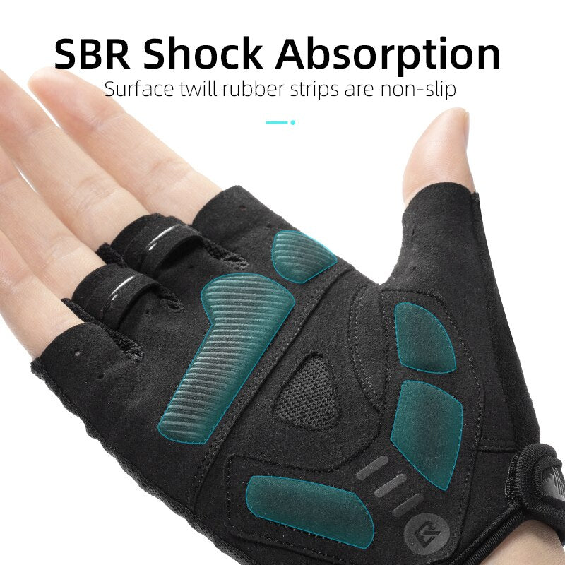 Summer Cycling Half Finger Gloves Anti-slip Breathable Gloves Anti-sweat Reflective Bike Gloves