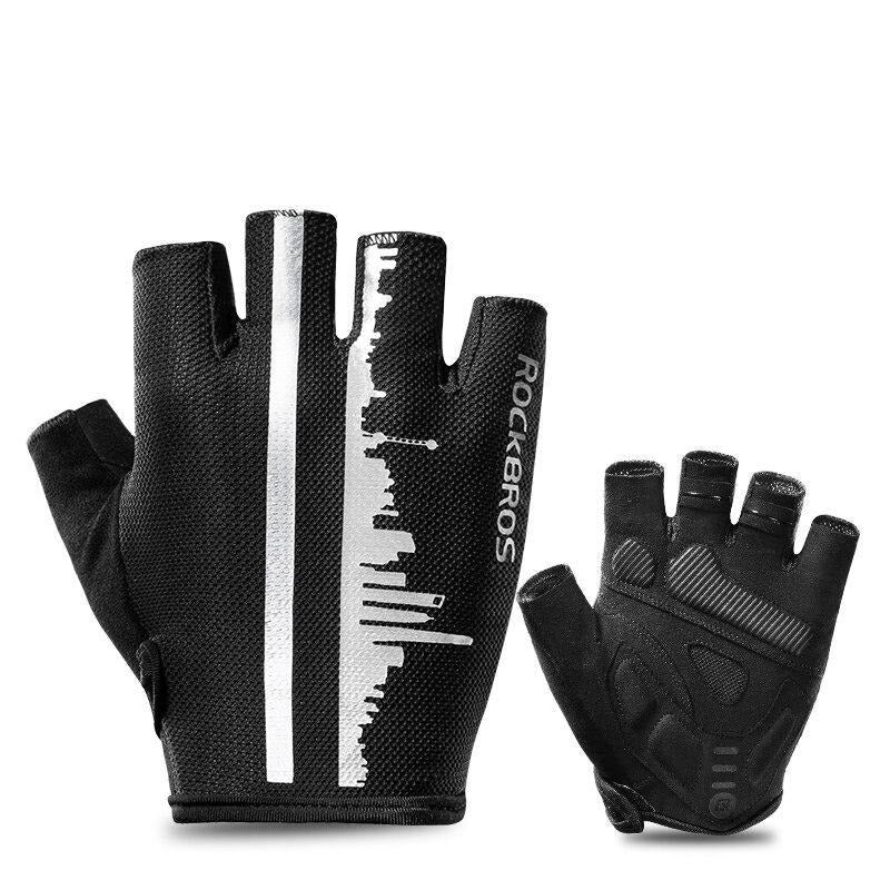 Summer Cycling Half Finger Gloves Anti-slip Breathable Gloves Anti-sweat Reflective Bike Gloves