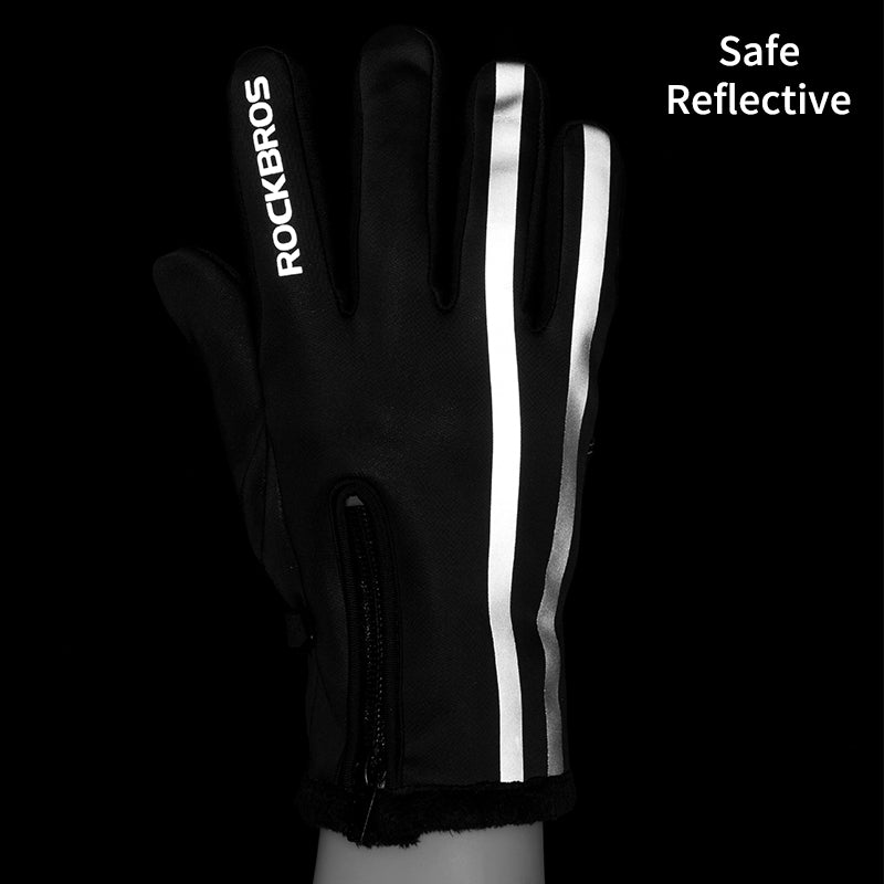 Touch Screen Bike Gloves Winter Thermal Windproof Full Finger Cycling Glove Anti-slip Bicycle Gloves