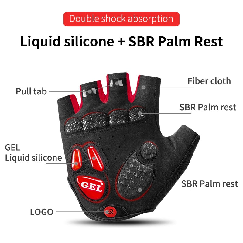 Touch Screen Cycling Gloves MTB Bike Bicycle Gloves GEL Pad Shockproof Half Finger Mittens Gloves