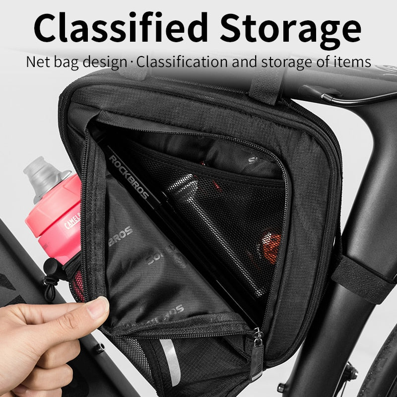 Triangle Bottle Bag Bicycle Saddle Bag Top Tube Bike Phone Bag MTB Road Bike Side Opening Bag