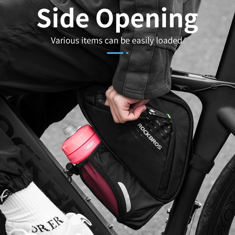 Triangle Bottle Bag Bicycle Saddle Bag Top Tube Bike Phone Bag MTB Road Bike Side Opening Bag