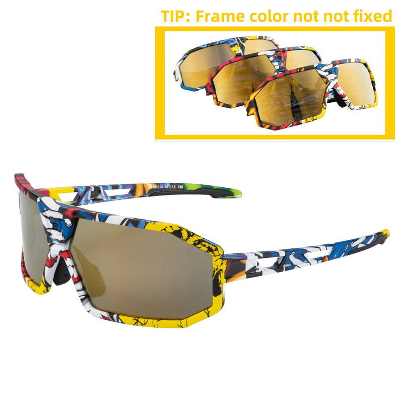 Uique Printing Photochromic Polarized Cycling Bicycle Glasses Men Women
