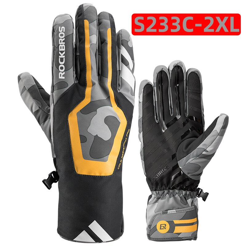 Warm Moto Gloves Winter Windproof Waterproof Motorcycle MTB Gloves TPU Touch Screen Friendly