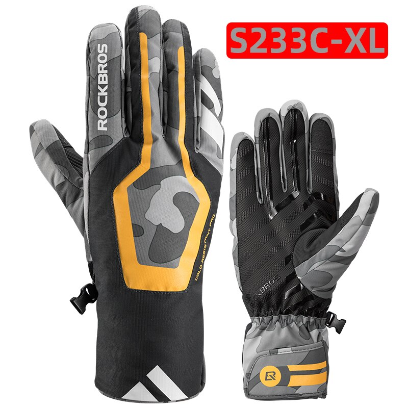 Warm Moto Gloves Winter Windproof Waterproof Motorcycle MTB Gloves TPU Touch Screen Friendly