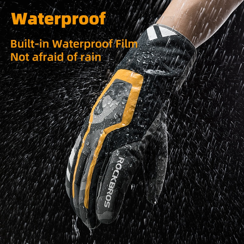 Warm Moto Gloves Winter Windproof Waterproof Motorcycle MTB Gloves TPU Touch Screen Friendly
