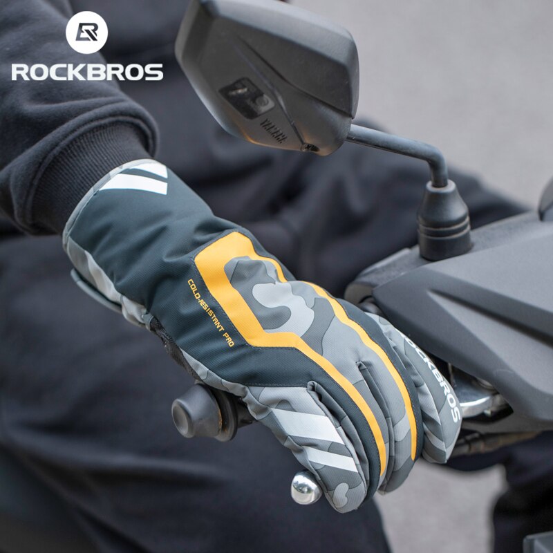 Warm Moto Gloves Winter Windproof Waterproof Motorcycle MTB Gloves TPU Touch Screen Friendly