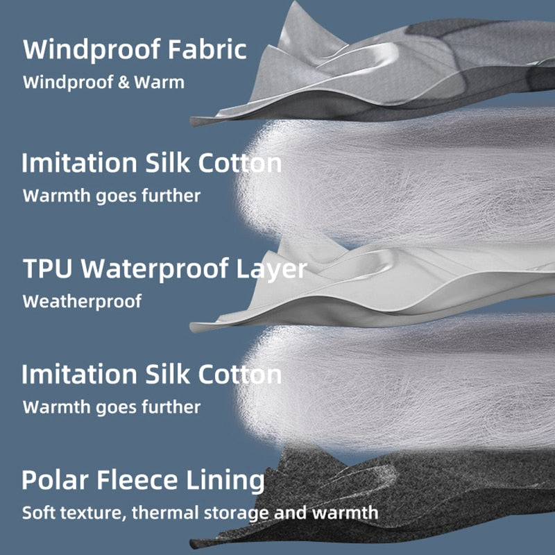 Warm Moto Gloves Winter Windproof Waterproof Motorcycle MTB Gloves TPU Touch Screen Friendly