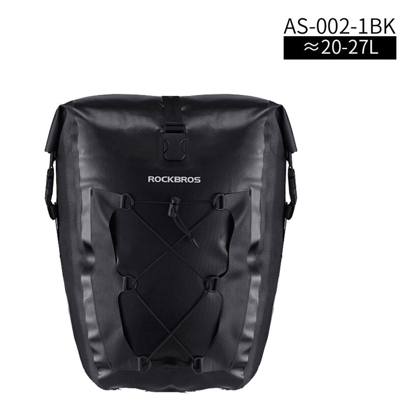 Waterproof Bike Bag 27L Travel Cycling Bag Basket Bicycle Rear Rack Tail Seat Trunk Bags Pannier