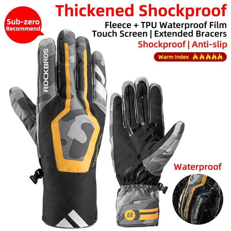 Windproof Cycling Gloves Touch Screen Riding MTB Bike Bicycle Gloves Thermal Gloves
