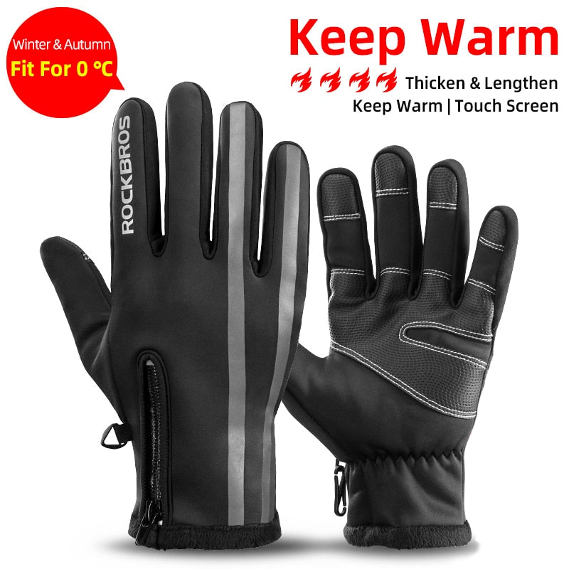 Windproof Cycling Gloves Touch Screen Riding MTB Bike Bicycle Gloves Thermal Gloves