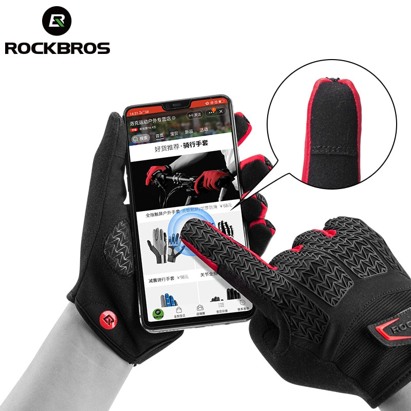 Windproof Cycling Gloves Touch Screen Riding MTB Bike Bicycle Gloves Thermal Gloves
