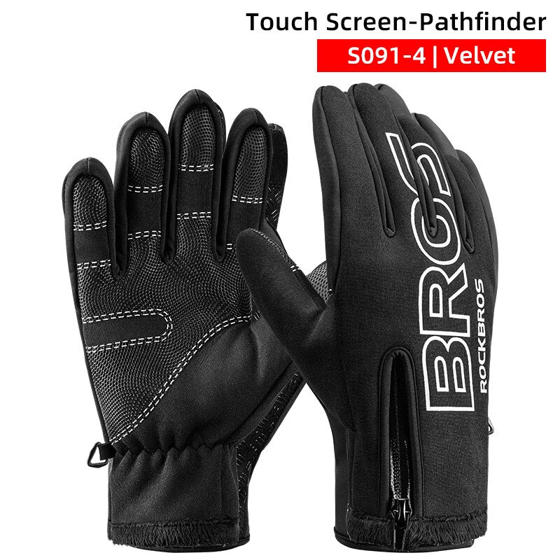 Winter Cycling Full Finger Gloves Keep Warm Touch Screen Long Finger Waterproof Gloves
