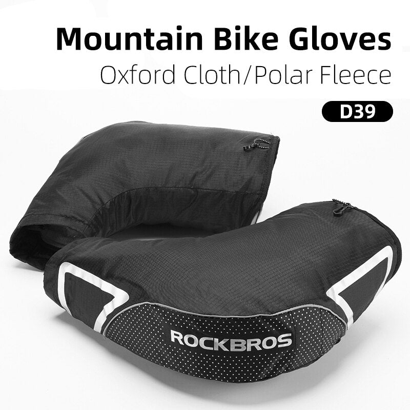 Winter Cycling Gloves Thicken Warm Windproof Bicycle Gloves Reflective Strip Rainproof Gloves