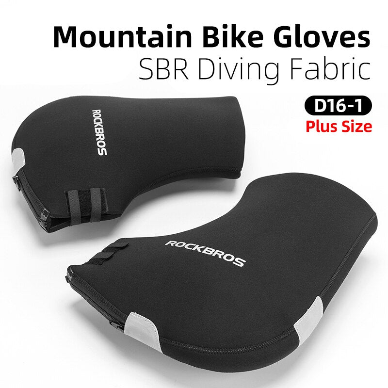 Winter Cycling Gloves Thicken Warm Windproof Bicycle Gloves Reflective Strip Rainproof Gloves