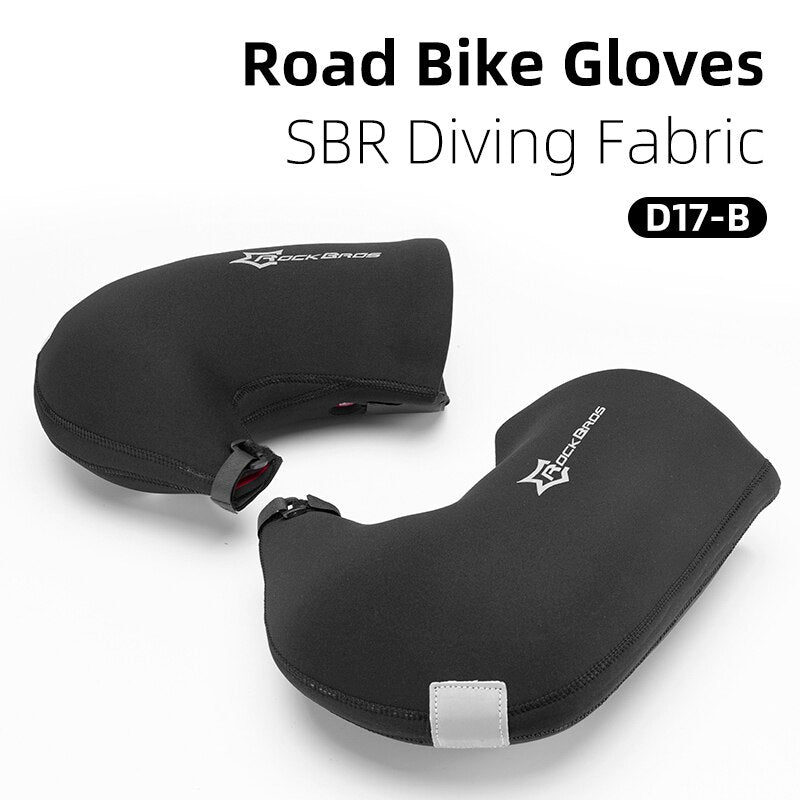 Winter Cycling Gloves Thicken Warm Windproof Bicycle Gloves Reflective Strip Rainproof Gloves