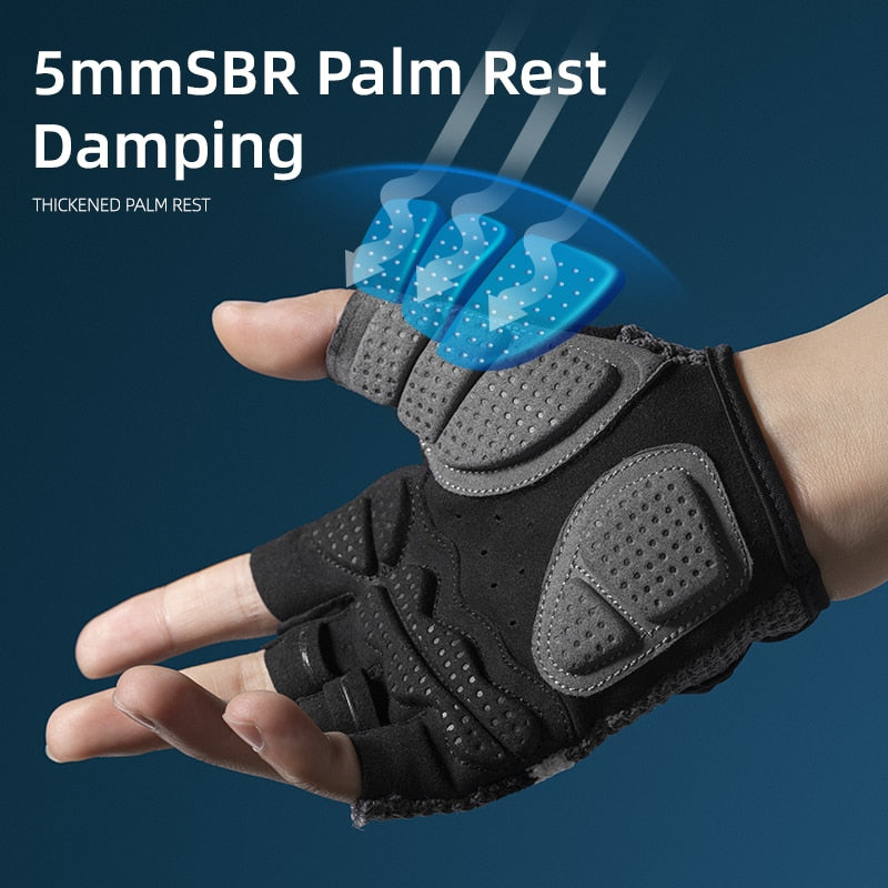 Cycling Gloves Fitness Breatahble SBR Shockproof Fingerless Gloves Moto MTB Bike Gloves