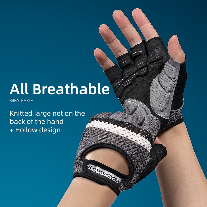 Cycling Gloves Fitness Breatahble SBR Shockproof Fingerless Gloves Moto MTB Bike Gloves