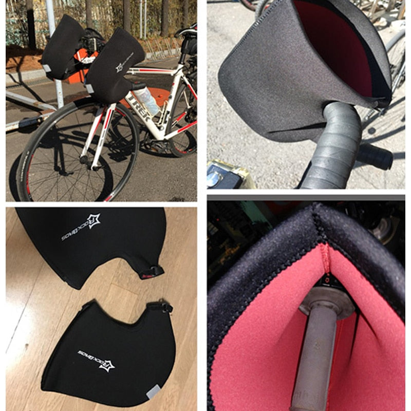 Winter Warm Windproof Bicycle Handlebar Cycling Gloves Waterproof Heated Bike Gloves Riding Mittens