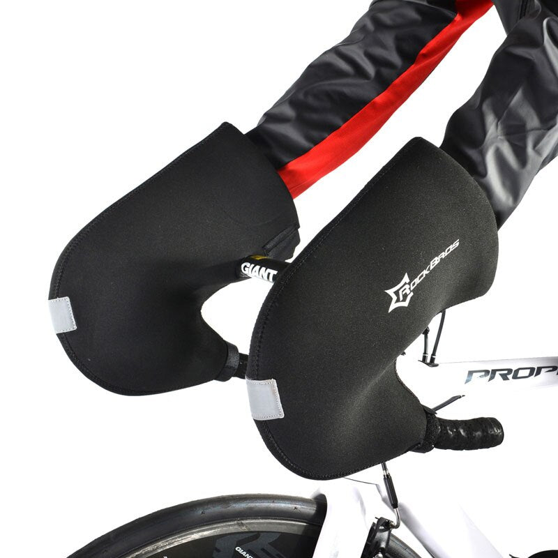 Winter Warm Windproof Bicycle Handlebar Cycling Gloves Waterproof Heated Bike Gloves Riding Mittens