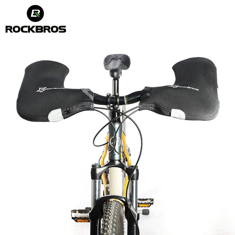 Winter Warm Windproof Bicycle Handlebar Cycling Gloves Waterproof Heated Bike Gloves Riding Mittens