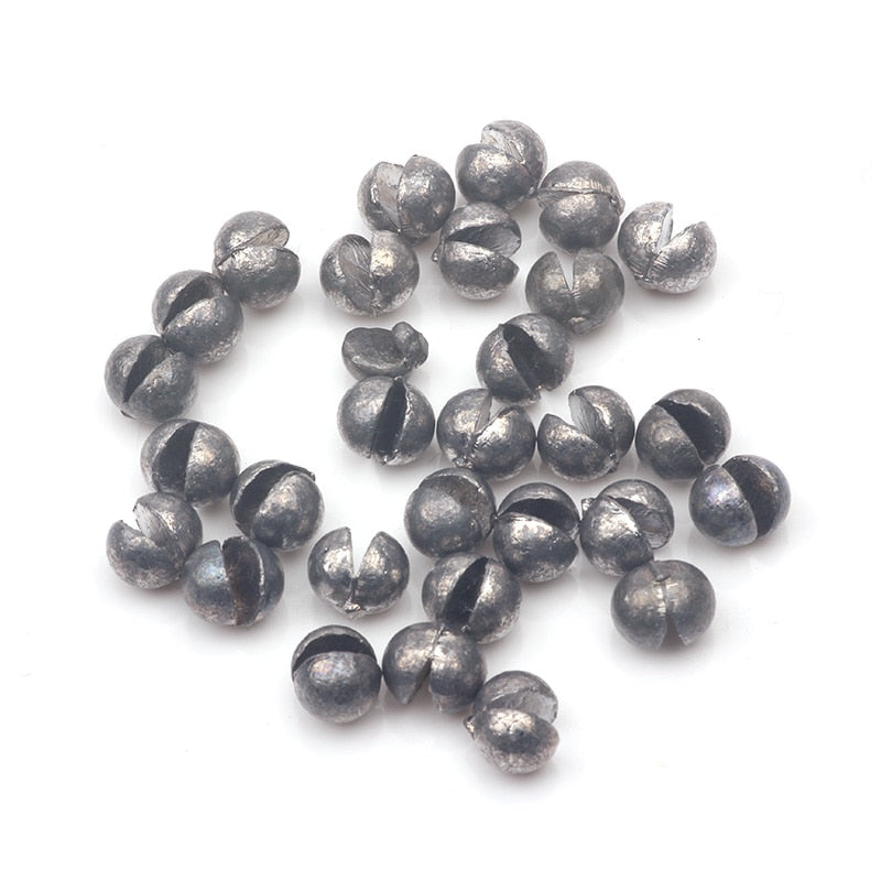Rompin 50pcs/lot  0.2-2.1g G4-7B Carp Fishing Solid Oval Split Shot Lead Explosion Sinker Fishing Lure weight Accessories tool