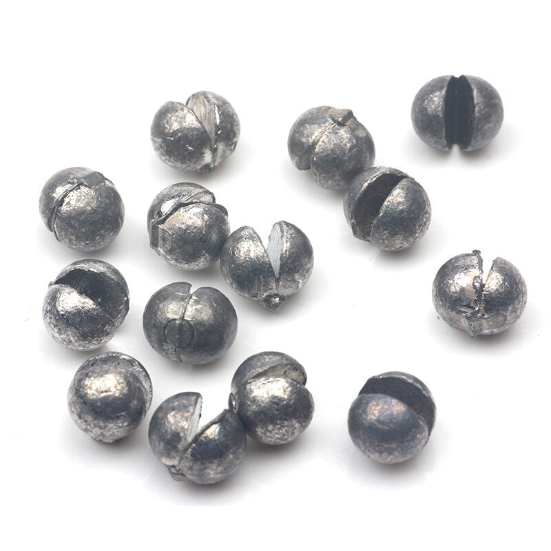 Rompin 50pcs/lot  0.2-2.1g G4-7B Carp Fishing Solid Oval Split Shot Lead Explosion Sinker Fishing Lure weight Accessories tool