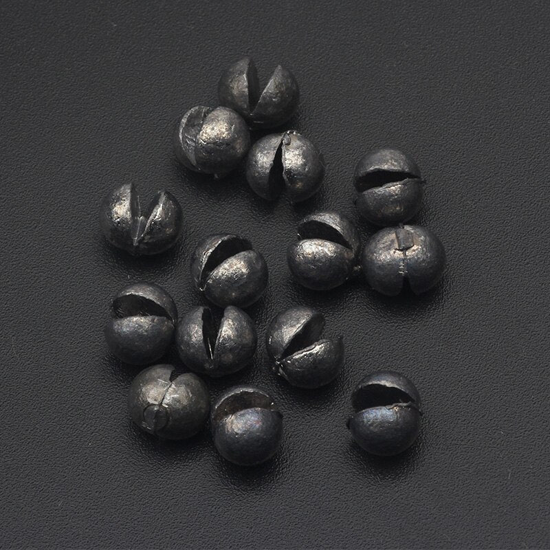 Rompin 50pcs/lot  0.2-2.1g G4-7B Carp Fishing Solid Oval Split Shot Lead Explosion Sinker Fishing Lure weight Accessories tool