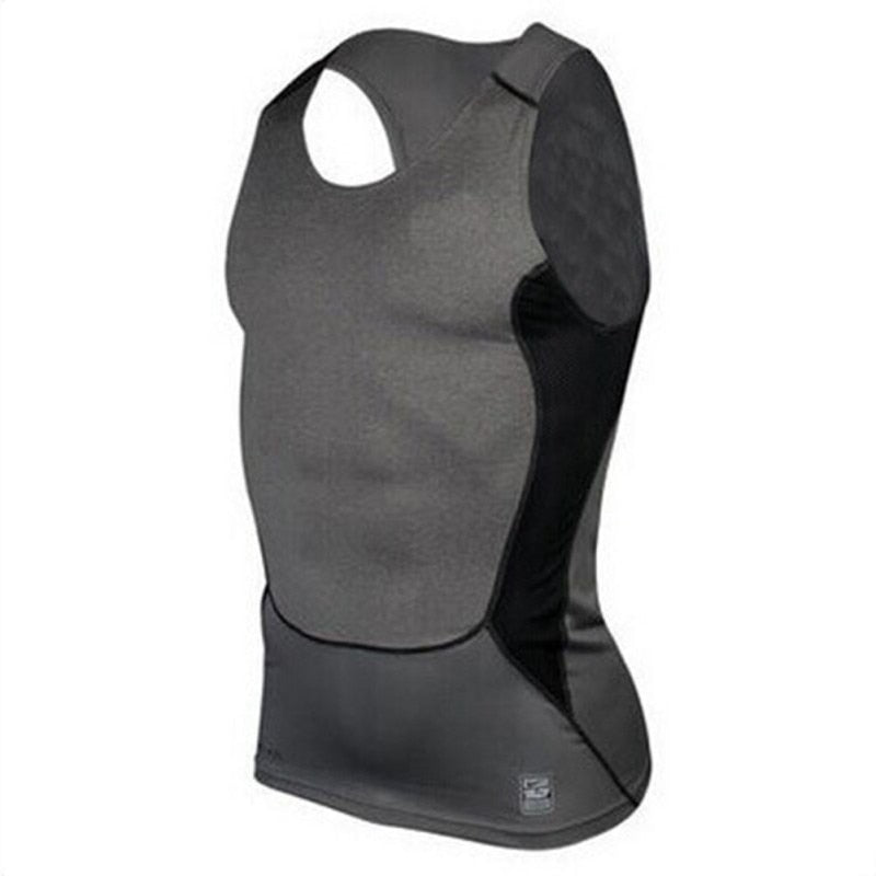 Mens Running Vest Gym Sleeveless Shirt Fitness  Sports Tight compression T-shirts gym high quality