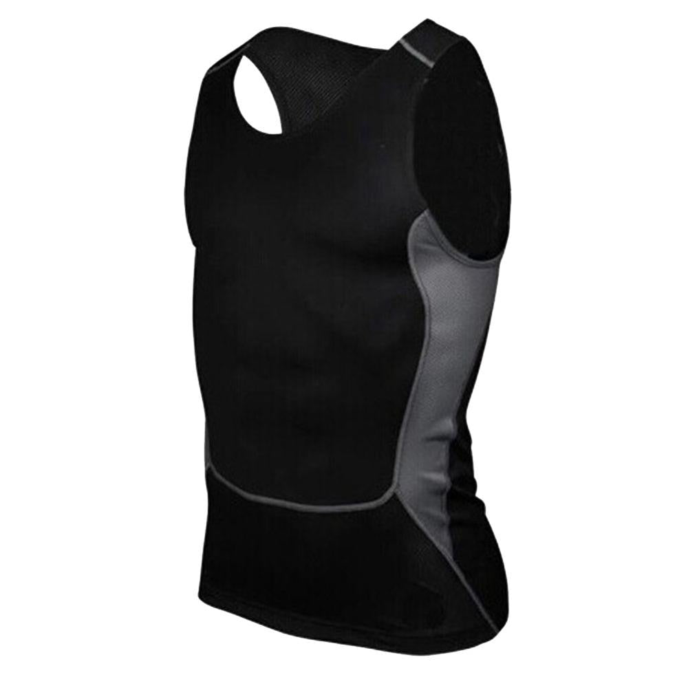 Mens Running Vest Gym Sleeveless Shirt Fitness  Sports Tight compression T-shirts gym high quality