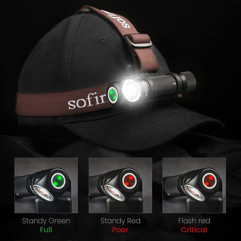 Sofirn SP40 LED Headlamp Cree XPL 1200lm 18650 USB Rechargeable Headlight 18350 Flashlight