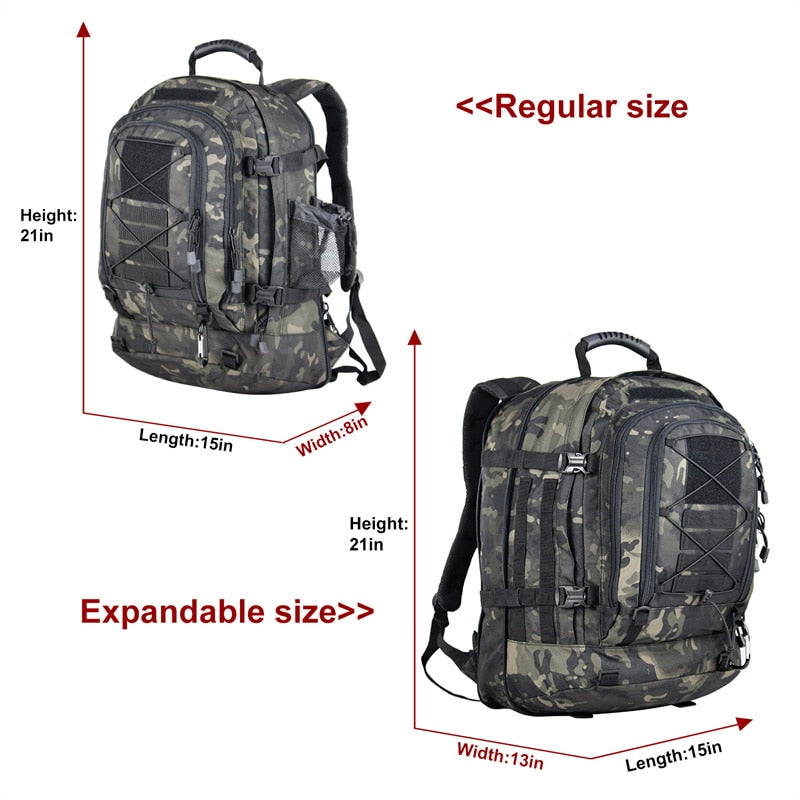 60L Military Tactical Backpack Army Molle Assault Rucksack 3P Outdoor Travel Hiking Rucksacks