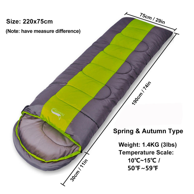 Desert & Fox Camping Sleeping Bag, Lightweight 4 Season Warm & Cold Envelope Backpacking Sleeping