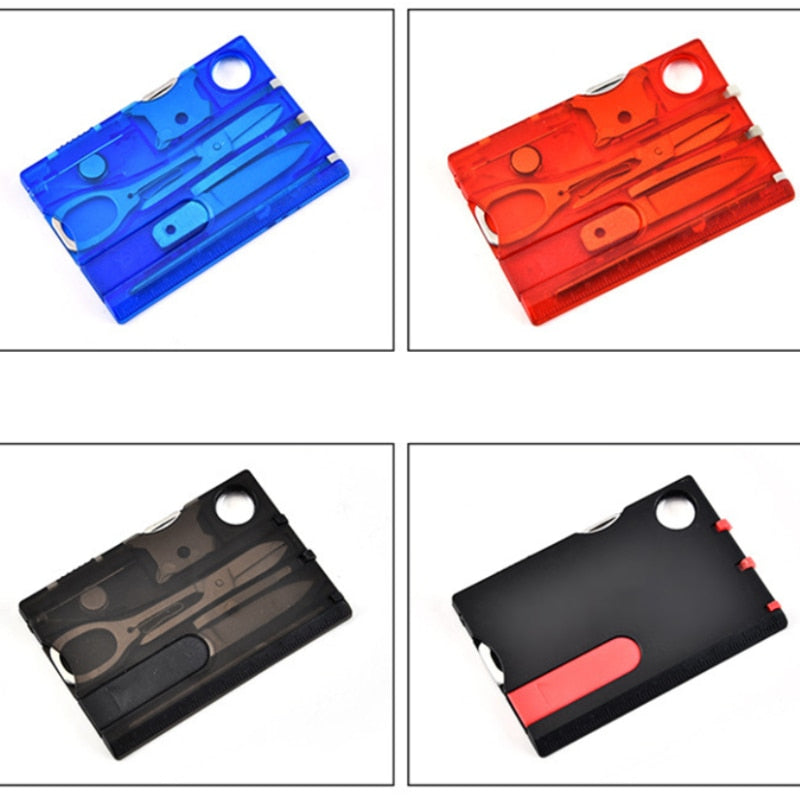 10 In 1 Pocket Credit Card Portable Multi Tools Outdoor Survival Camping Equipment 1 Box